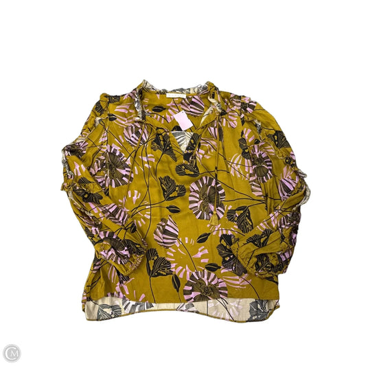 Blouse Long Sleeve By Karlie In Green, Size: L
