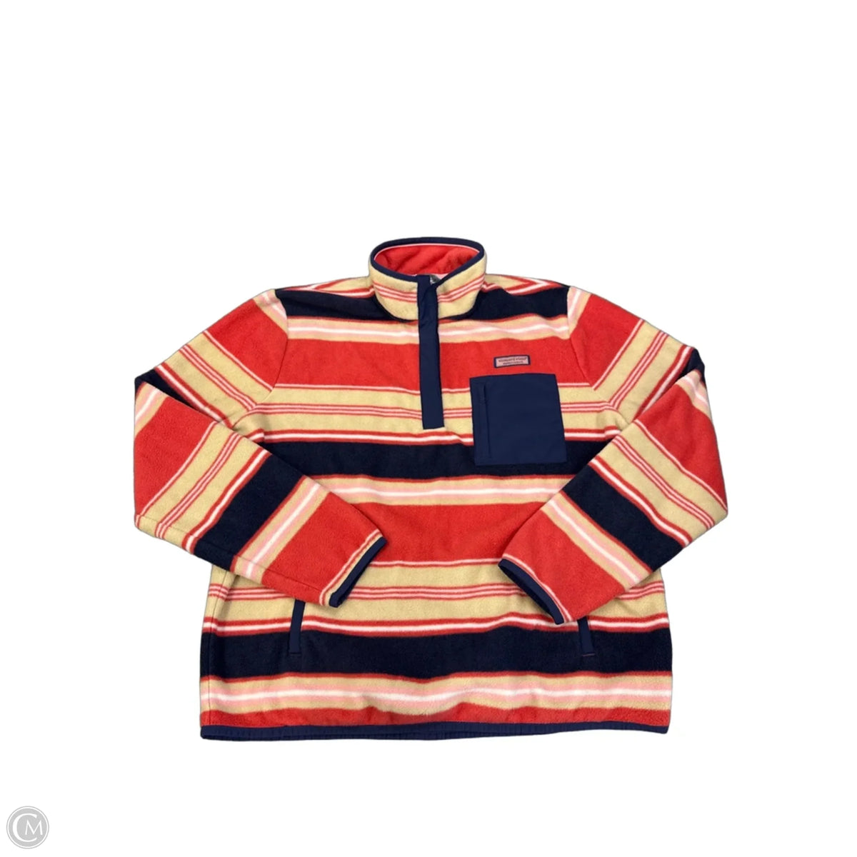 Sweatshirt Collar By Vineyard Vines In Striped Pattern, Size: L