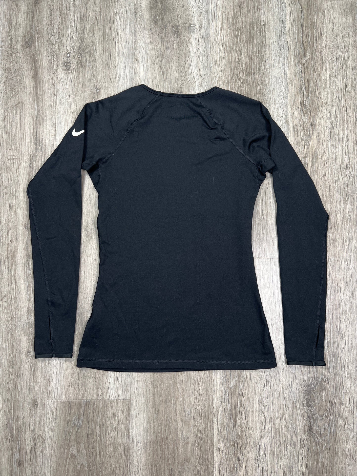 Black Athletic Top Long Sleeve Crewneck Nike Apparel, Size S