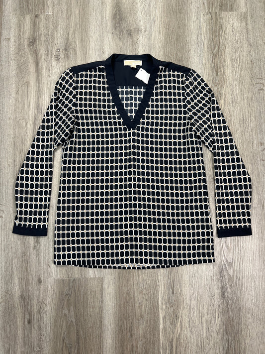 Blouse Long Sleeve By Michael By Michael Kors In Navy, Size: S