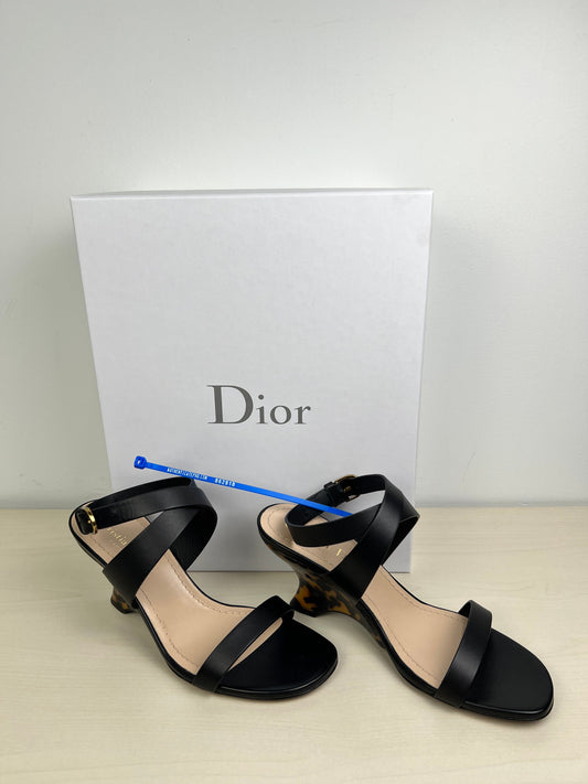 Sandals Luxury Designer By Dior In Black, Size: 6.5