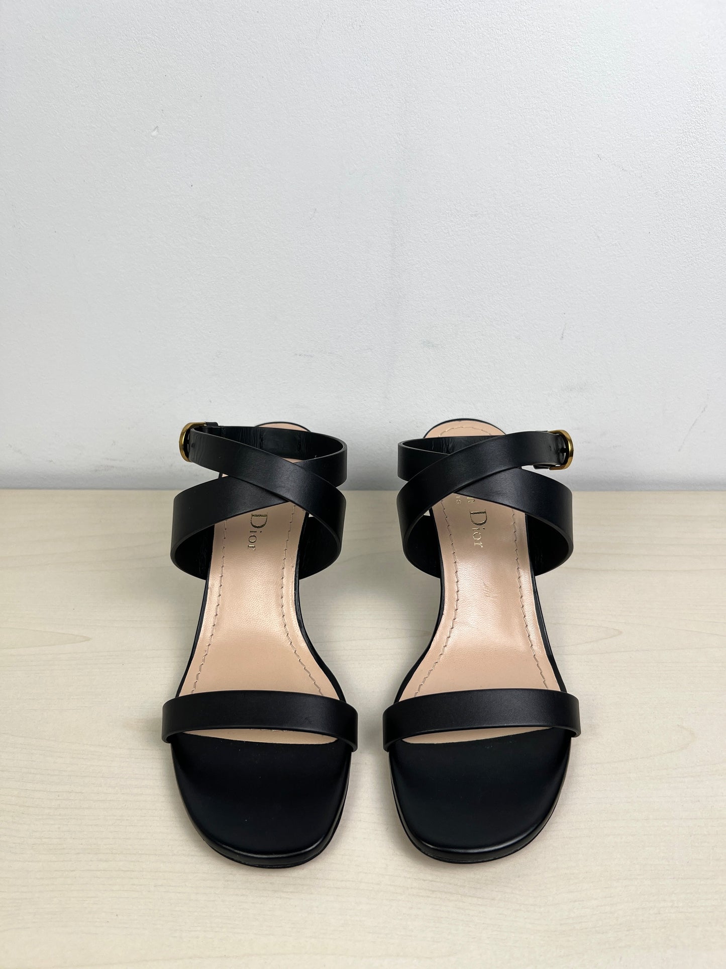 Sandals Luxury Designer By Dior In Black, Size: 6.5