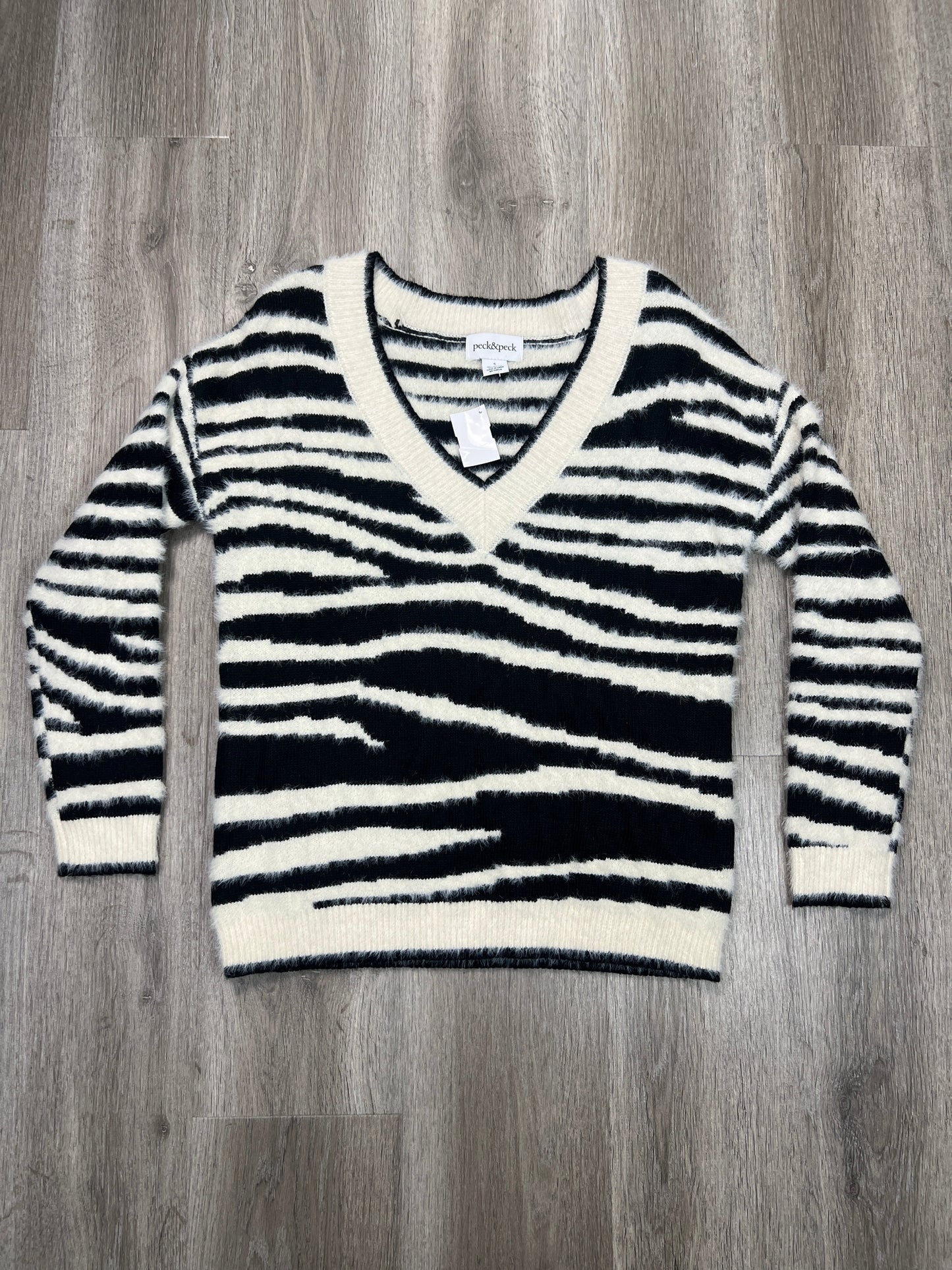 Sweater By Peck And Peck In Black & White, Size: S