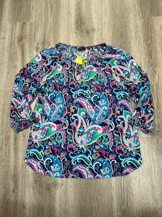 Blouse 3/4 Sleeve By Talbots In Paisley Print, Size: Sp