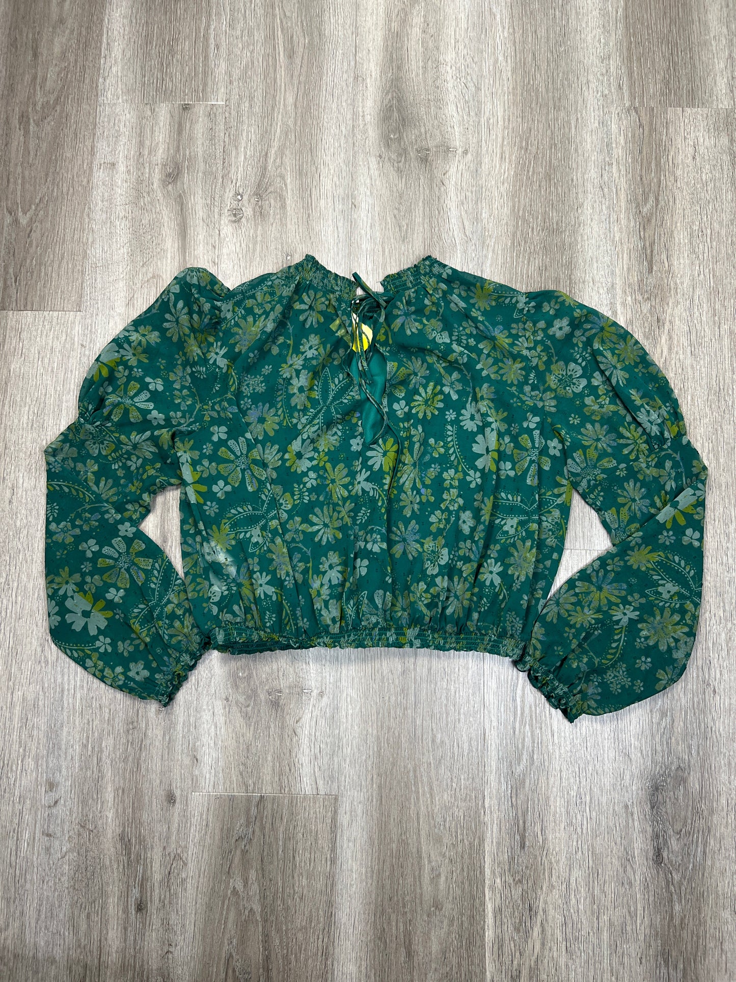 Blouse Long Sleeve By Free People In Green, Size: S