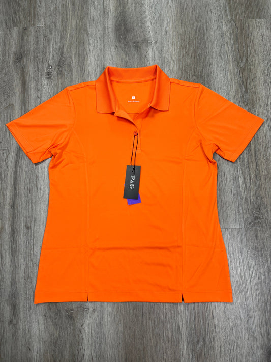Orange Athletic Top Short Sleeve Clothes Mentor, Size S