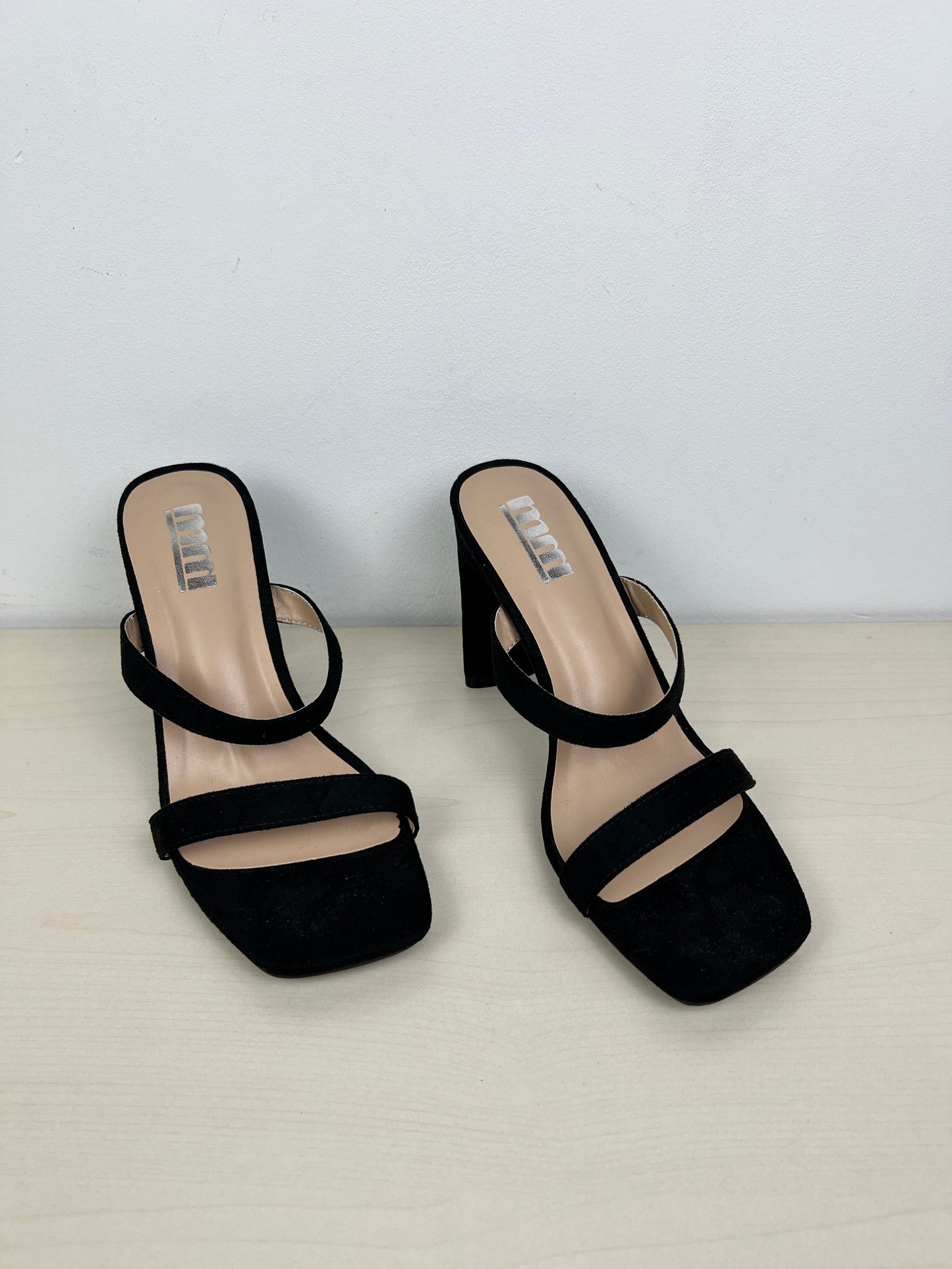 Black Sandals Heels Block MM, Size 7