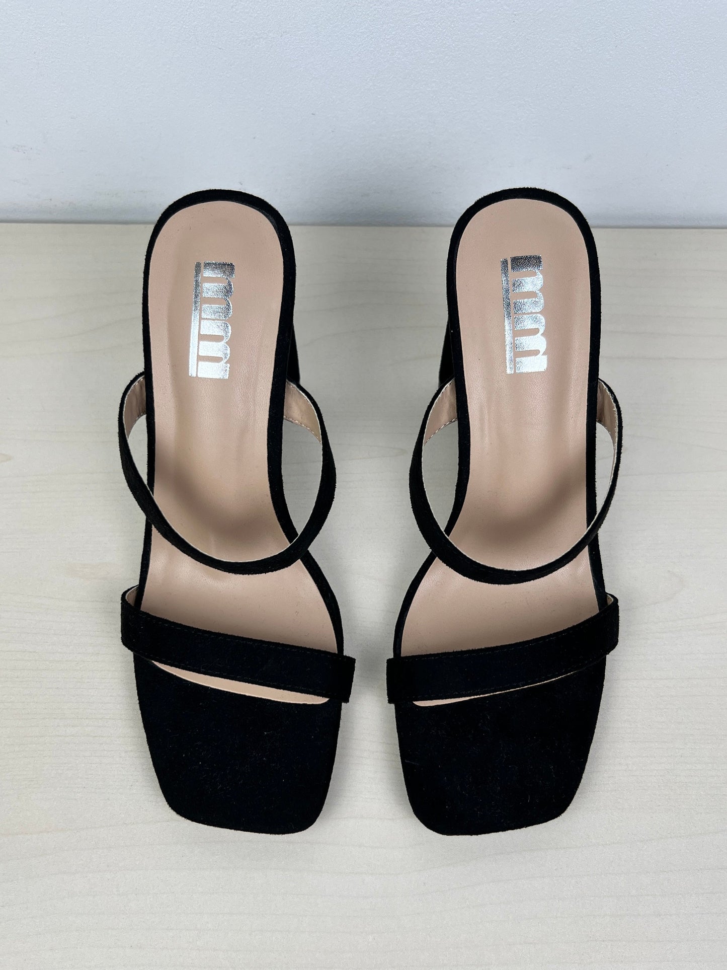 Black Sandals Heels Block MM, Size 7