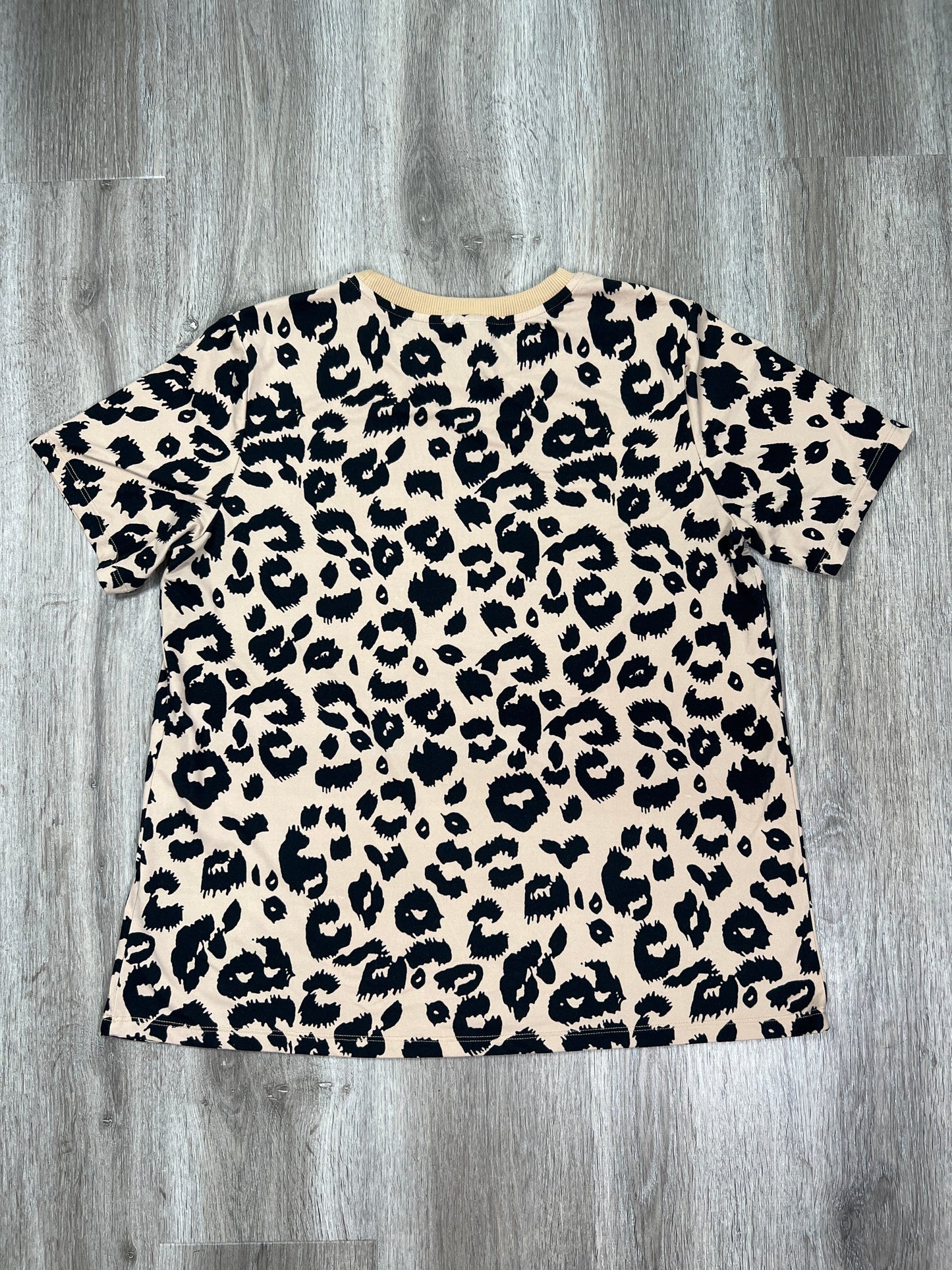 Animal Print Top Short Sleeve Clothes Mentor, Size Xl