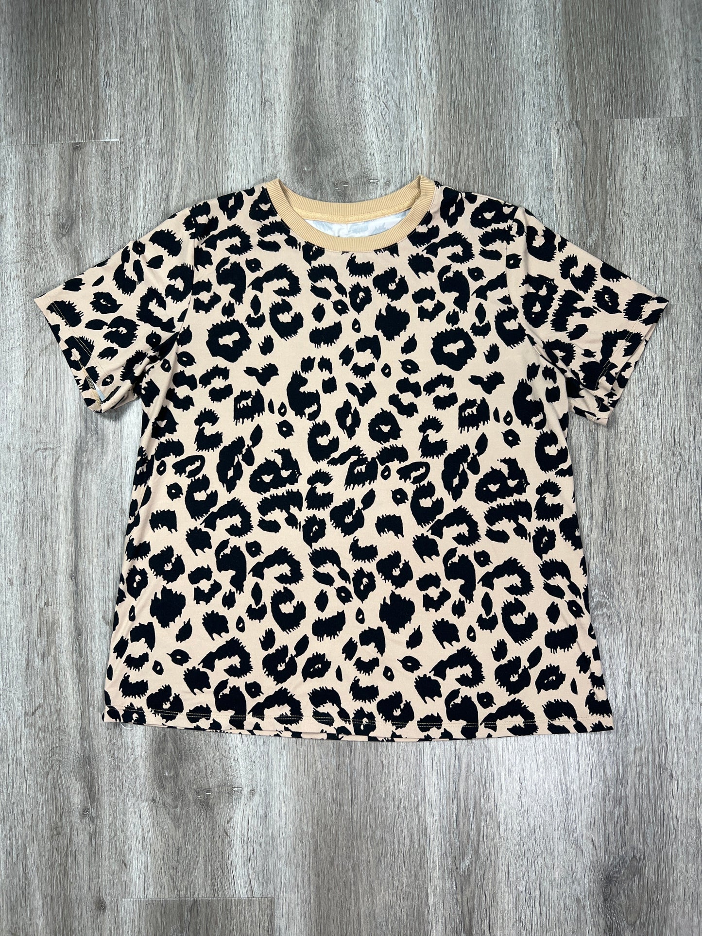 Animal Print Top Short Sleeve Clothes Mentor, Size Xl