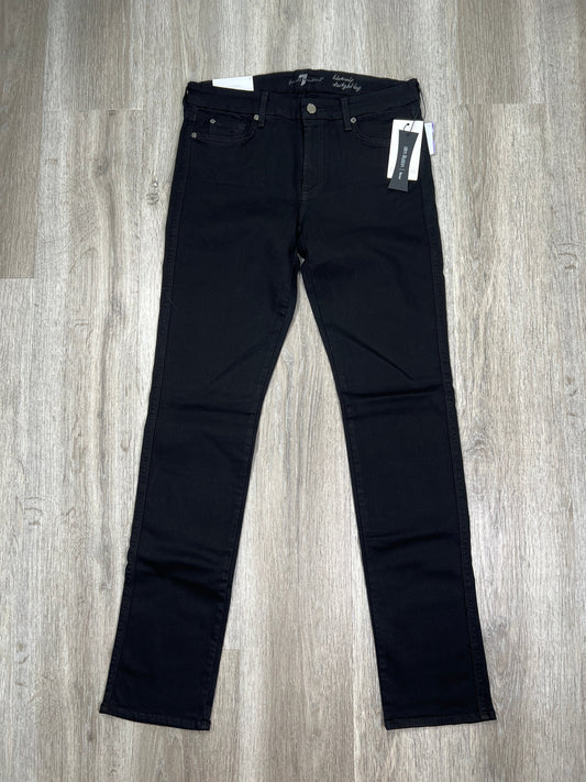 Black Denim Jeans Straight 7 For All Mankind, Size 14