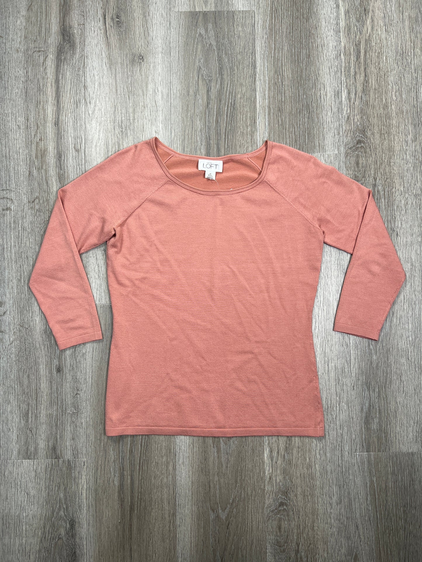 Pink Top Long Sleeve Basic Loft, Size M