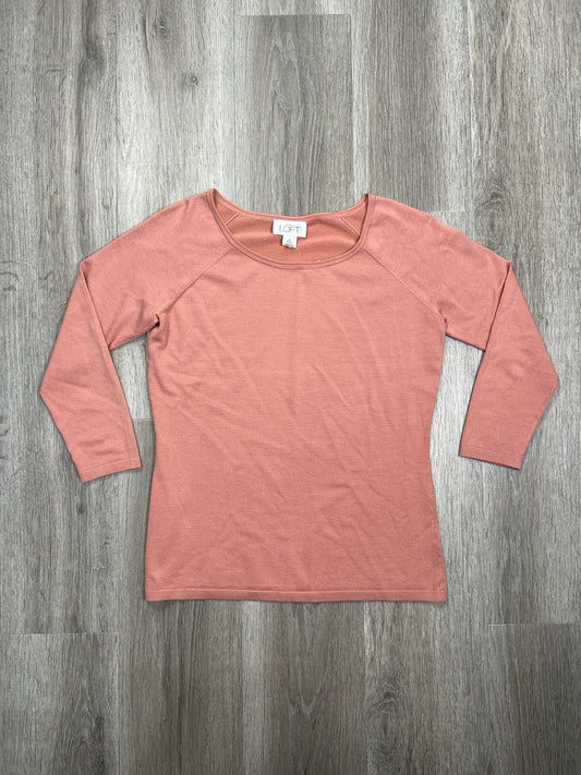 Pink Top Long Sleeve Basic Loft, Size M