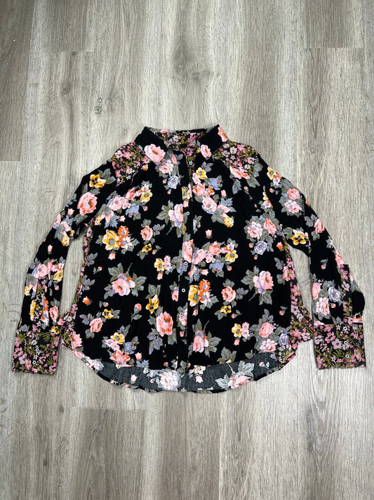 Floral Print Blouse Long Sleeve Free People, Size S