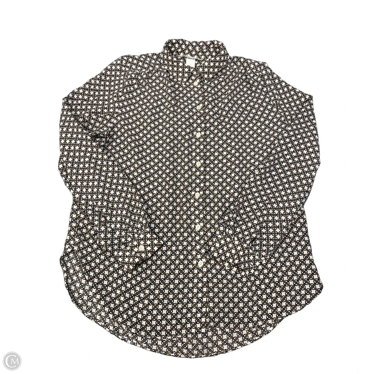 Top Long Sleeve By H&m In Geometric Pattern, Size: Xs