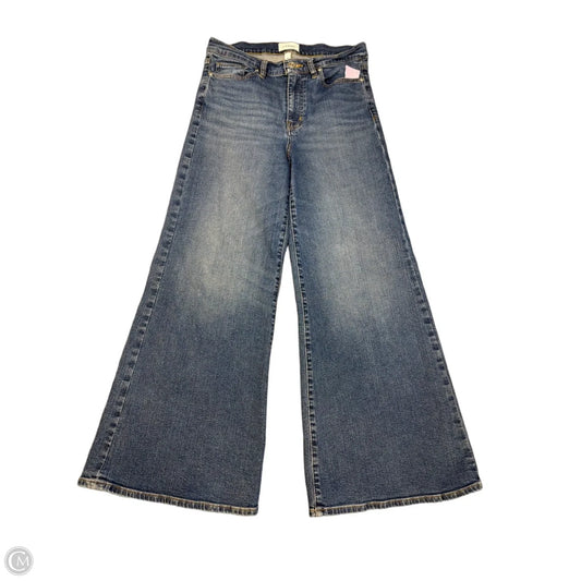 Jeans Wide Leg By Frame In Blue Denim, Size: 8