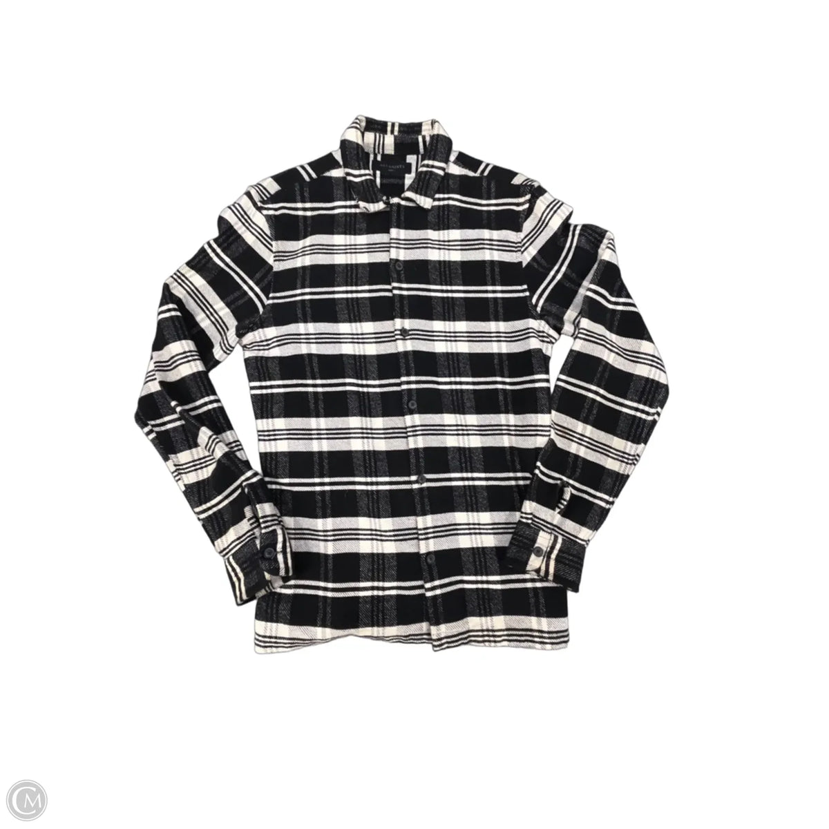 Jacket Designer By All Saints In Plaid Pattern, Size: S