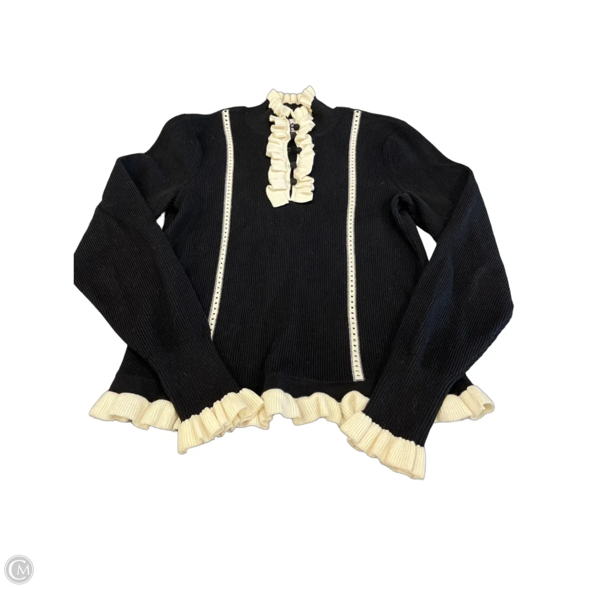 Sweater By Cabi In Black & Cream, Size: S