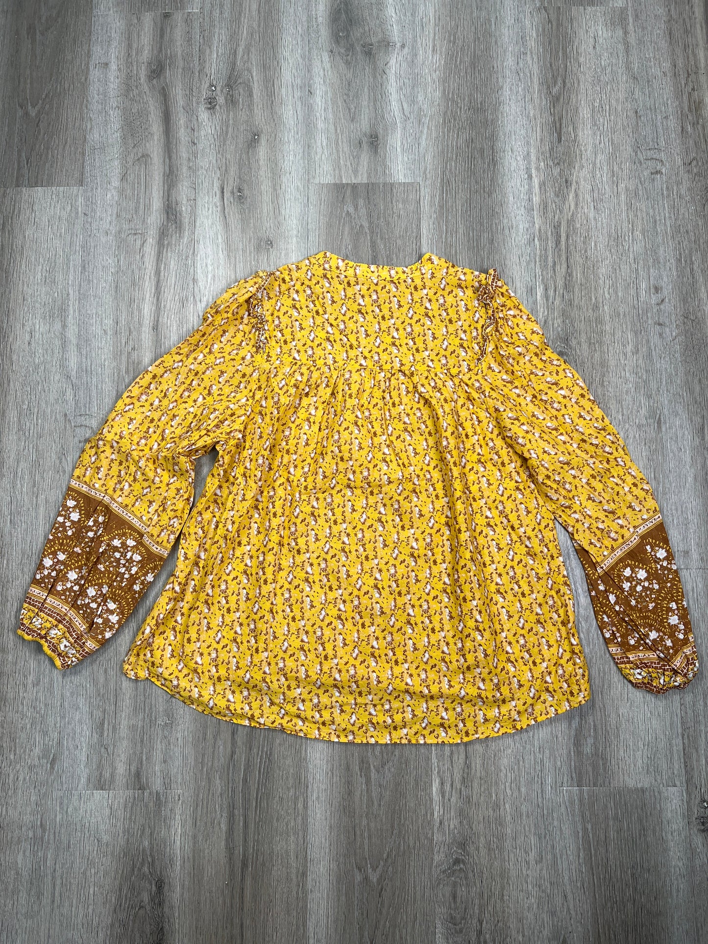 Yellow Blouse Long Sleeve Joie, Size Xl