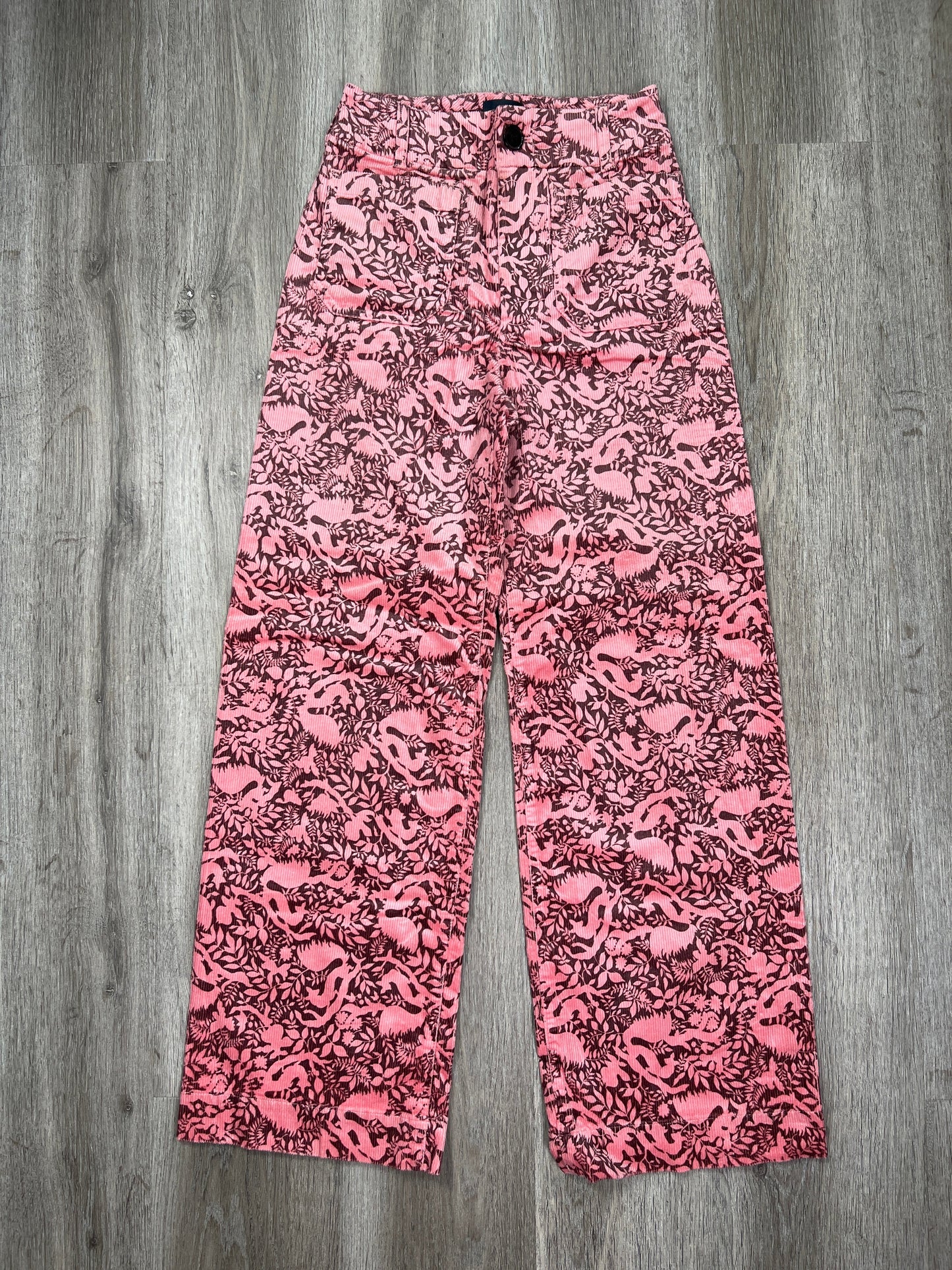 Floral Print Pants Corduroy Maeve, Size Xs