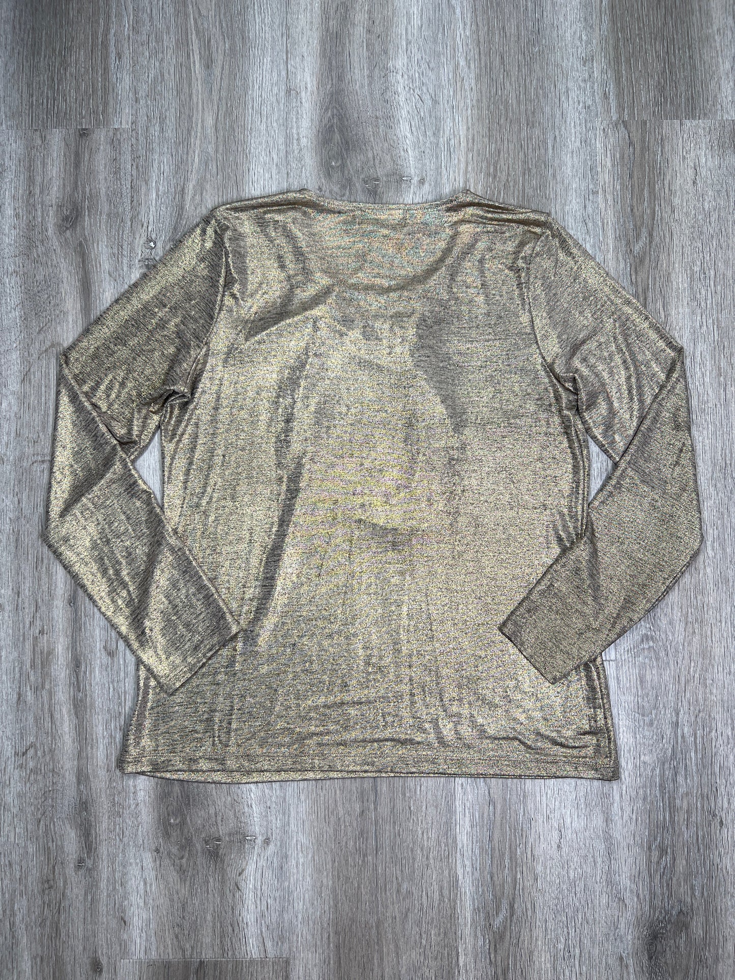 Gold Top Long Sleeve Liz Claiborne, Size M