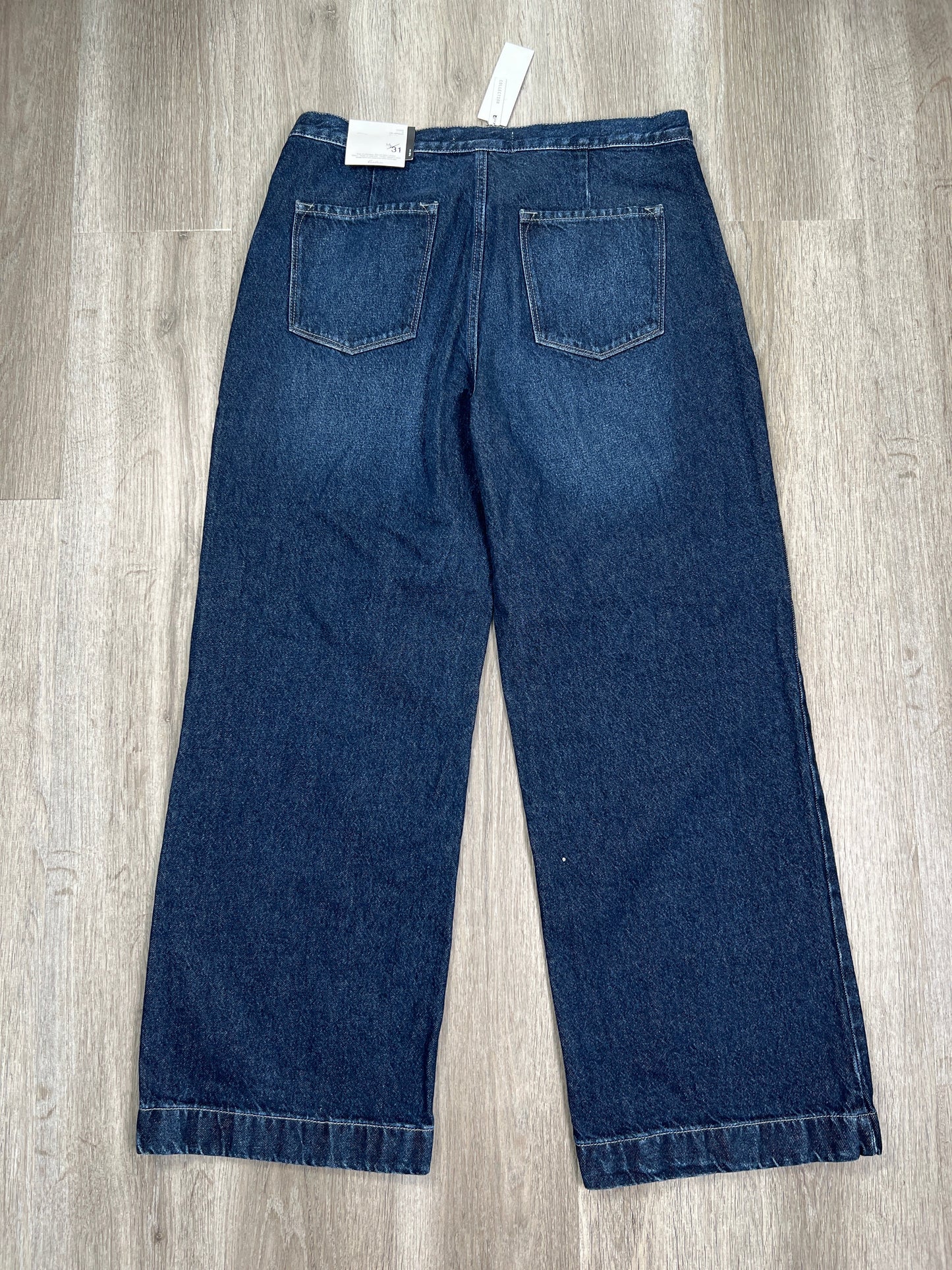 Blue Denim Jeans Wide Leg Kancan, Size 12