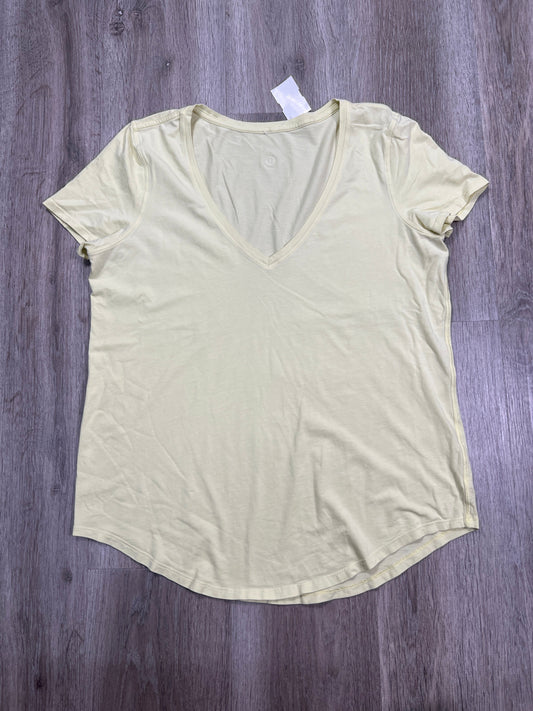 Athletic Top Short Sleeve By Lululemon In Yellow, Size: L