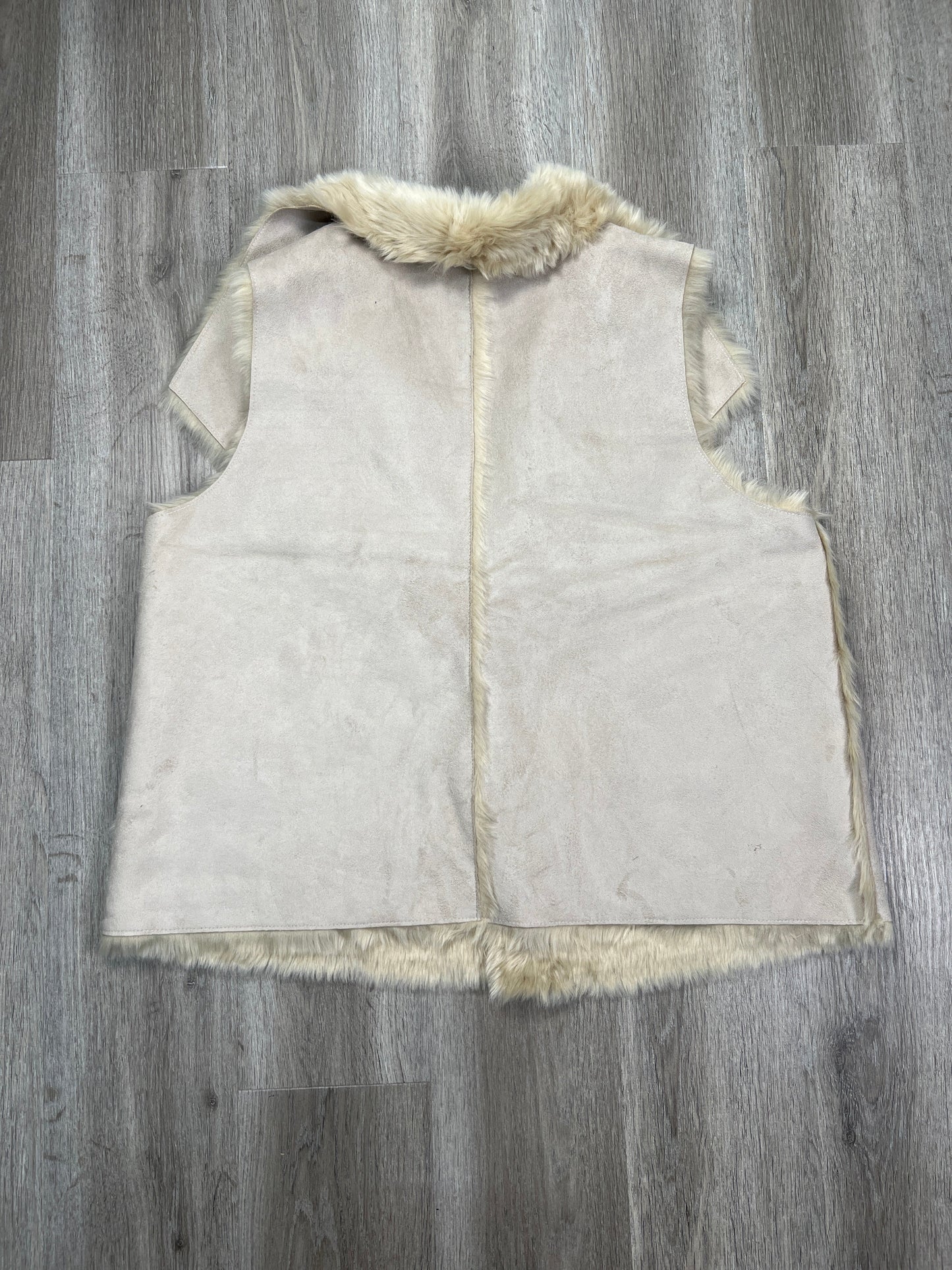 Vest Faux Fur & Sherpa By Loft In Beige, Size: 2x