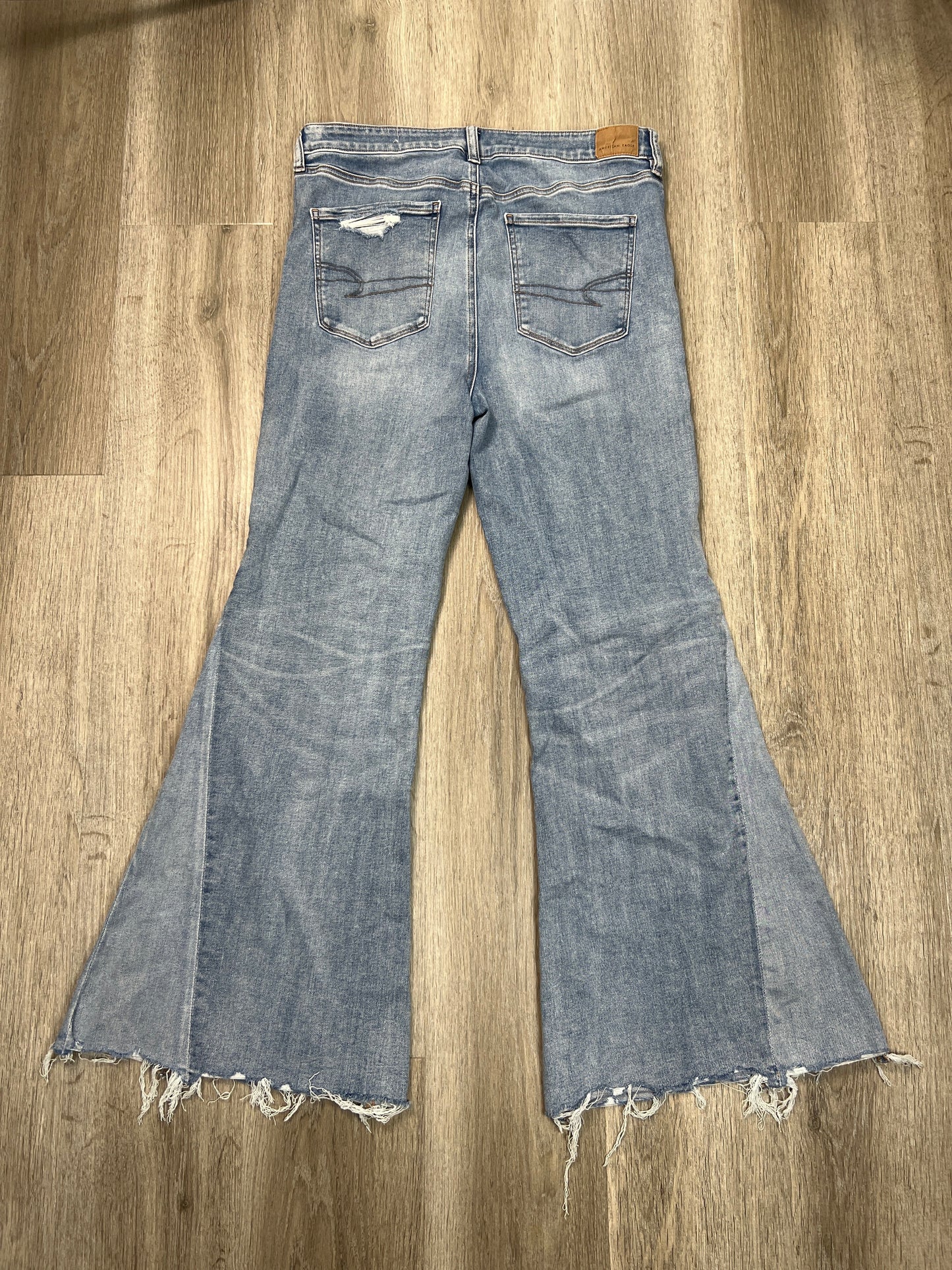 Jeans Flared By American Eagle In Blue Denim, Size: 16