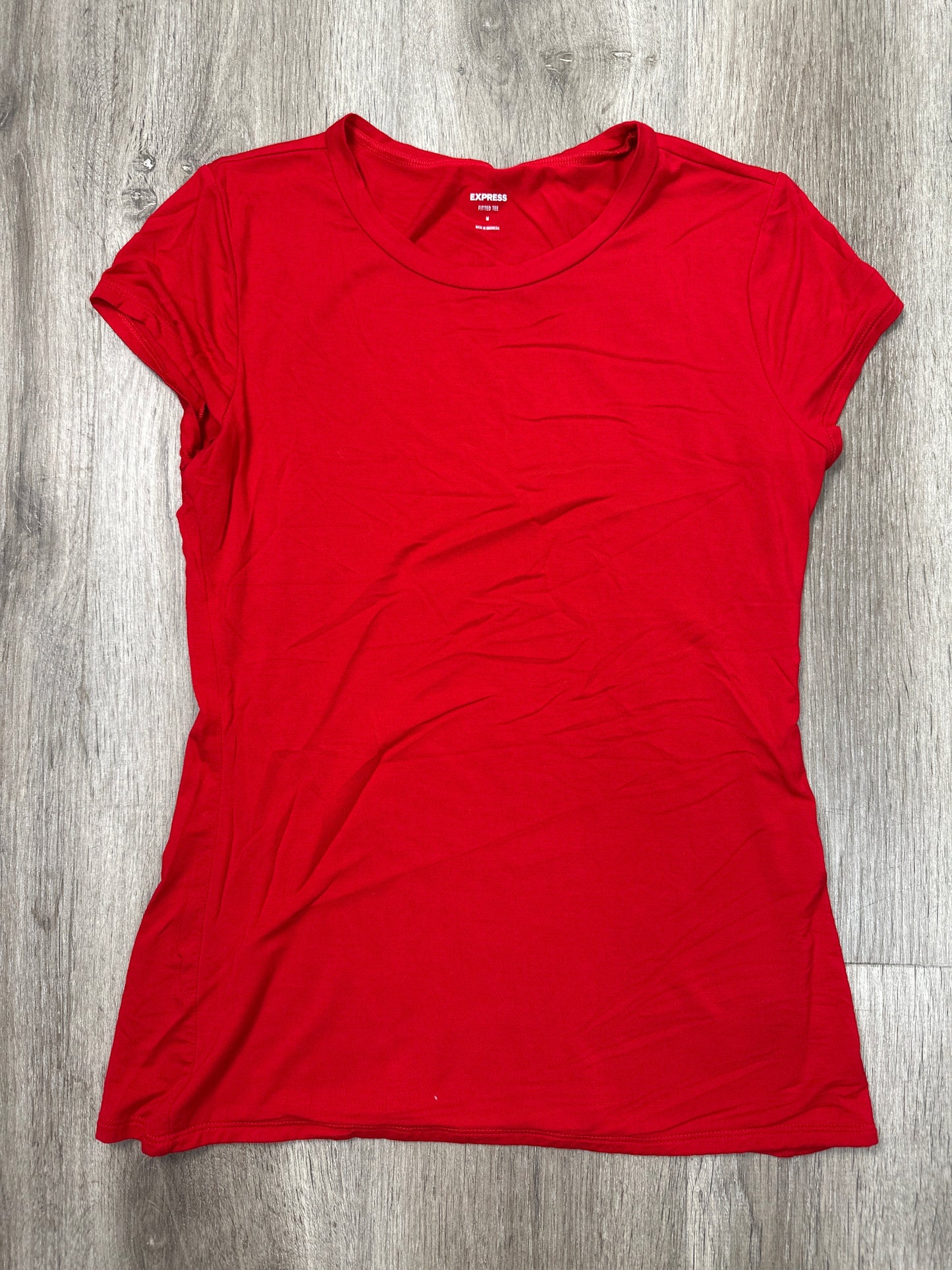 Top Short Sleeve Basic By Express In Red, Size: M