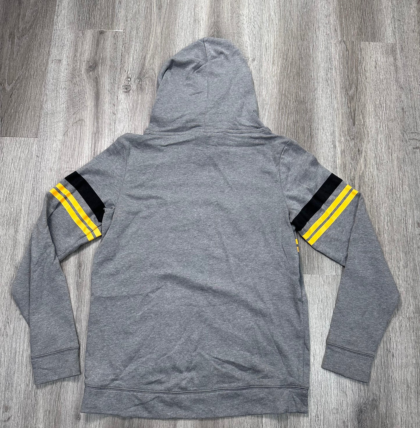 Sweatshirt Hoodie By Pink In Grey & Yellow, Size: S