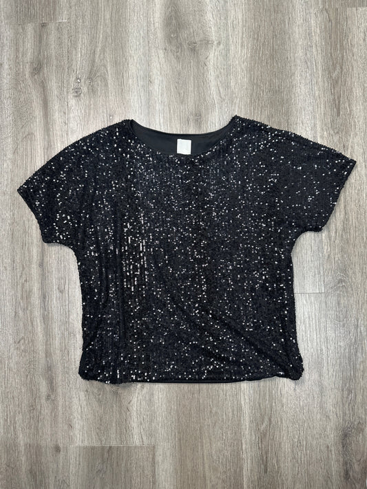 Top Short Sleeve By H&m In Black, Size: Xs