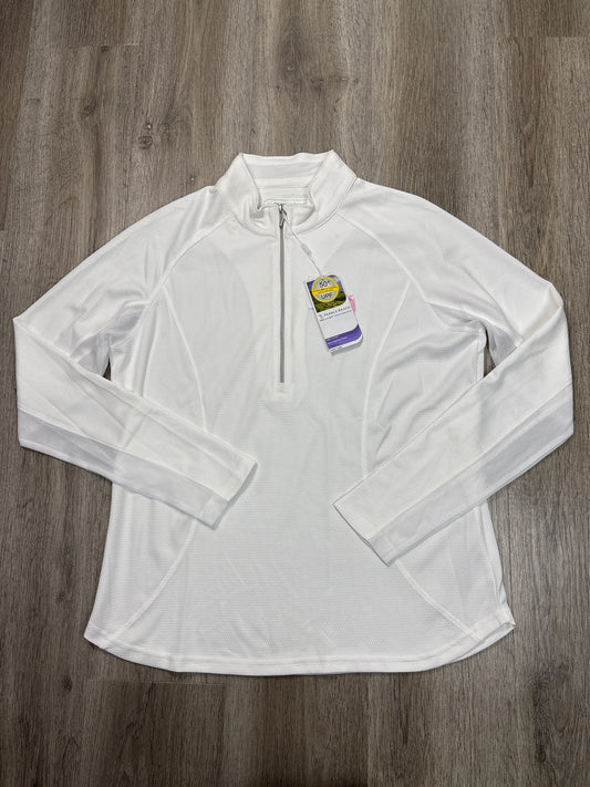 Athletic Top Long Sleeve Collar By Pebble Beach In White, Size: L