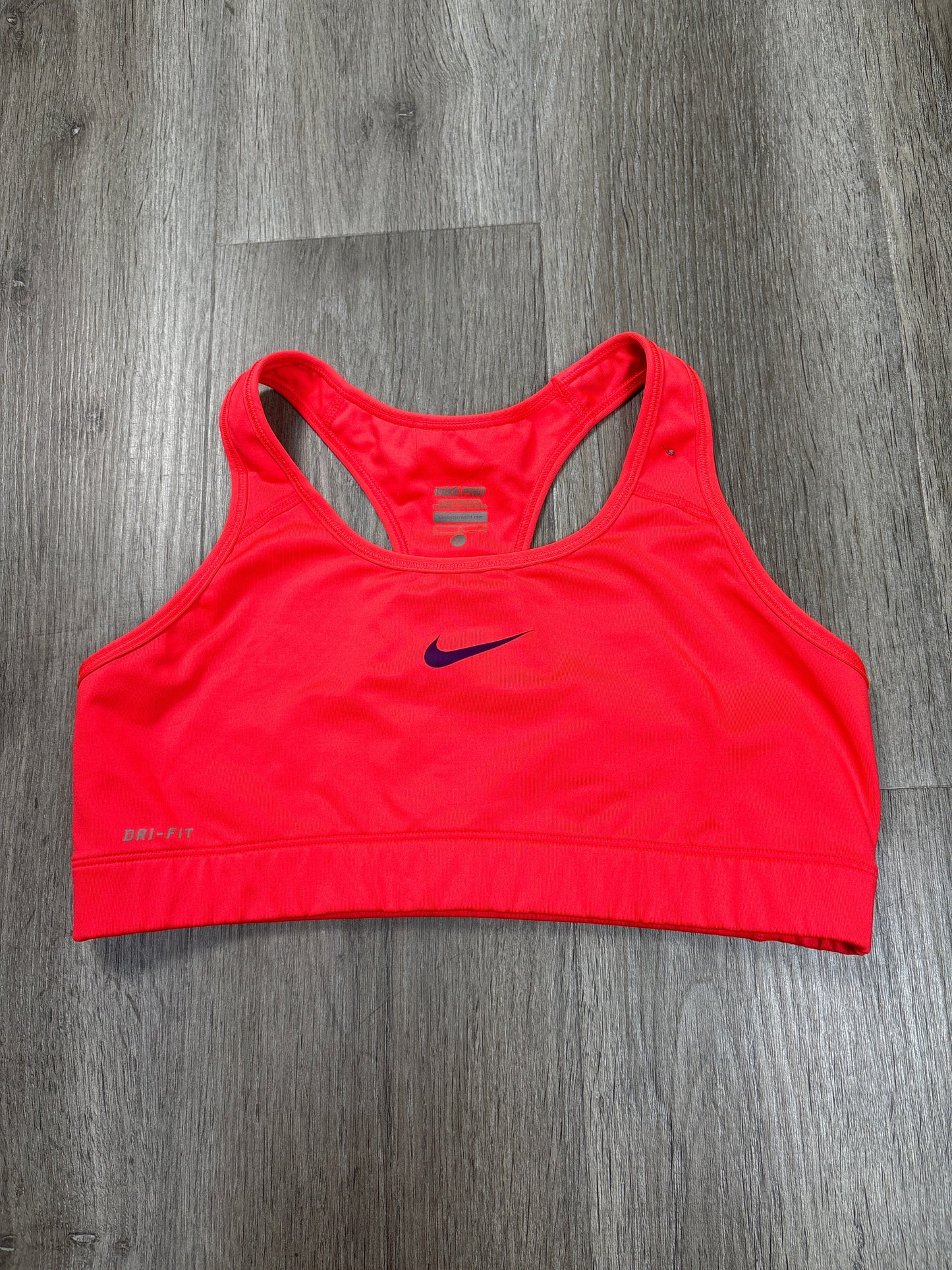 Athletic Bra By Nike Apparel In Orange, Size: L