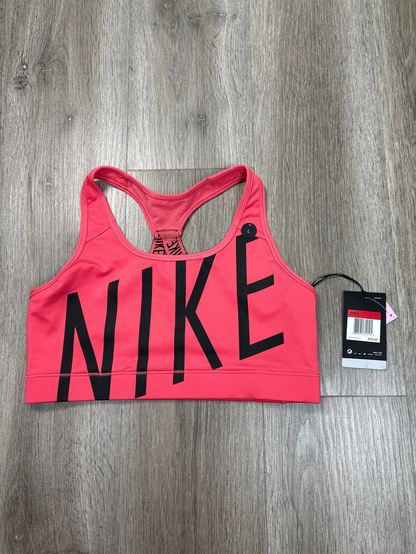 Athletic Bra By Nike Apparel In Orange, Size: L