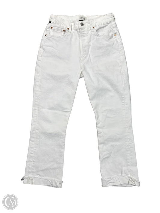 Jeans Cropped By Citizens Of Humanity In White Denim, Size: 0