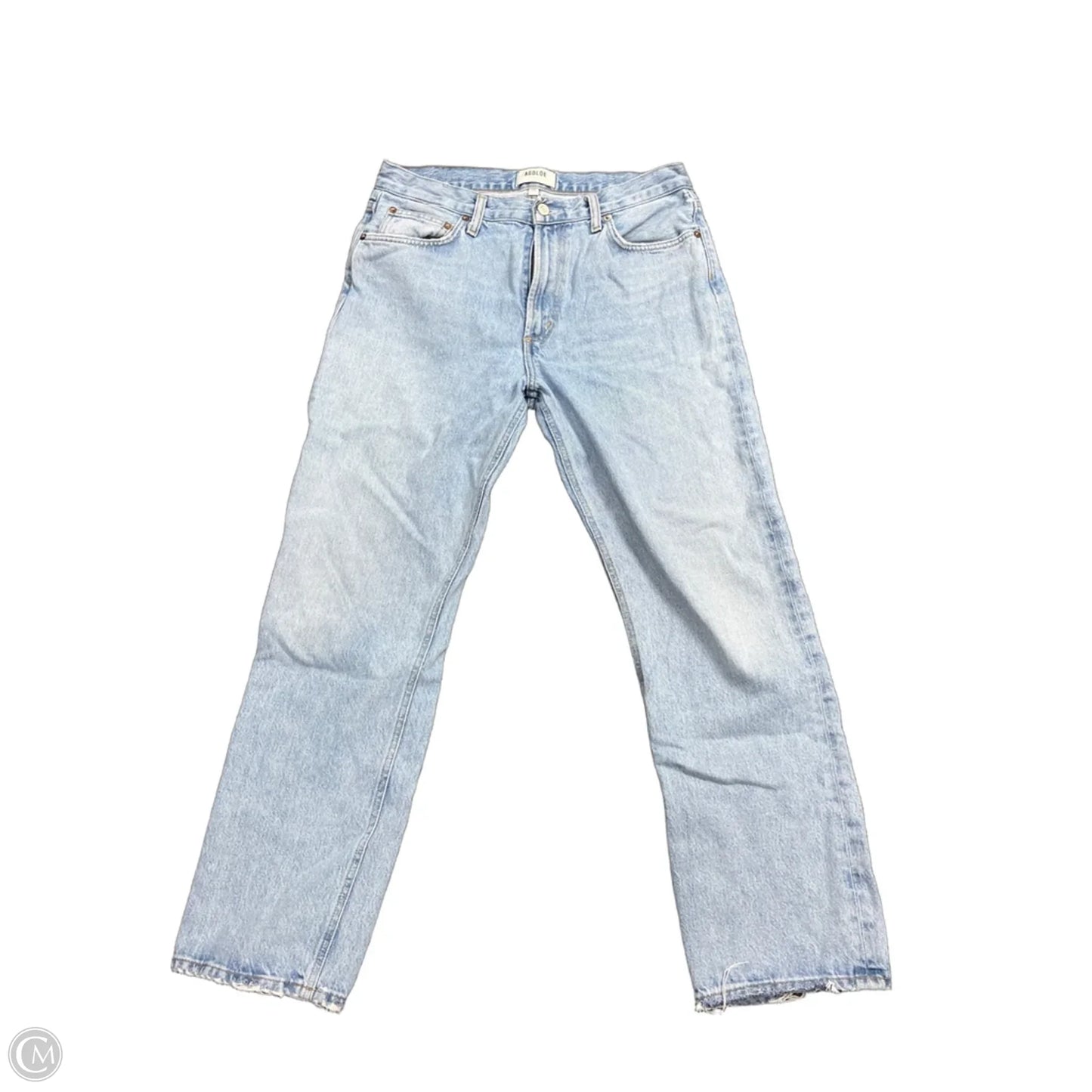 Jeans Straight By Agolde In Blue Denim, Size: 8