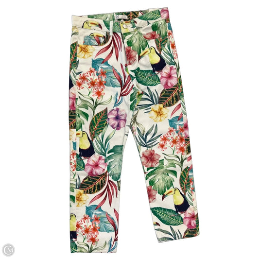 Jeans Straight By Zara In Tropical Print, Size: 4