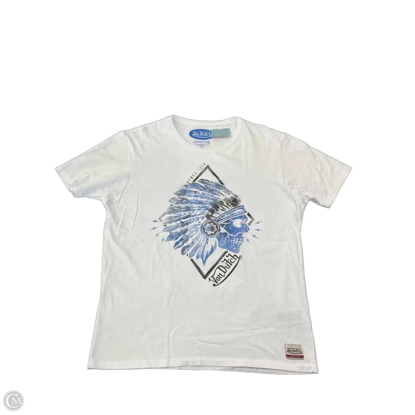 Top Short Sleeve By Von Dutch  In White, Size: Xl
