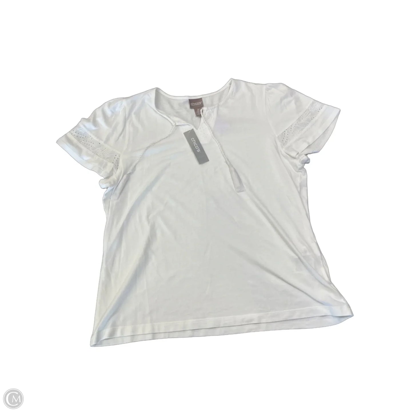Top Short Sleeve By Chicos In White, Size: L