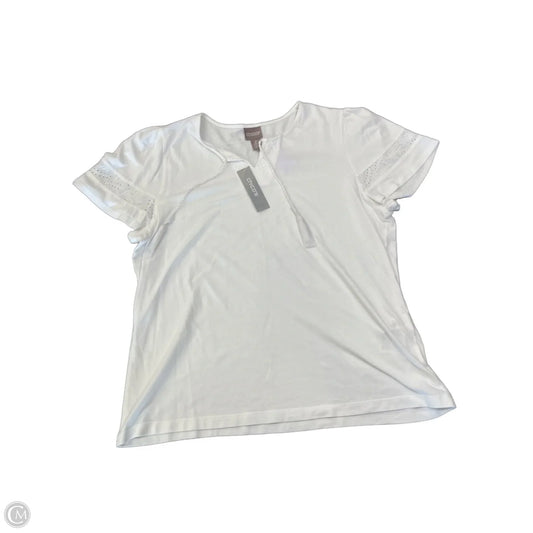 Top Short Sleeve By Chicos In White, Size: L