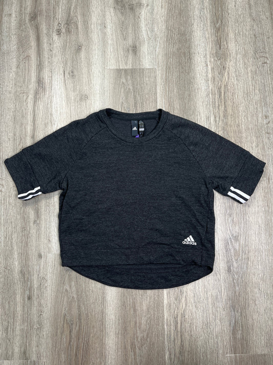 Grey Athletic Top Short Sleeve Adidas, Size M