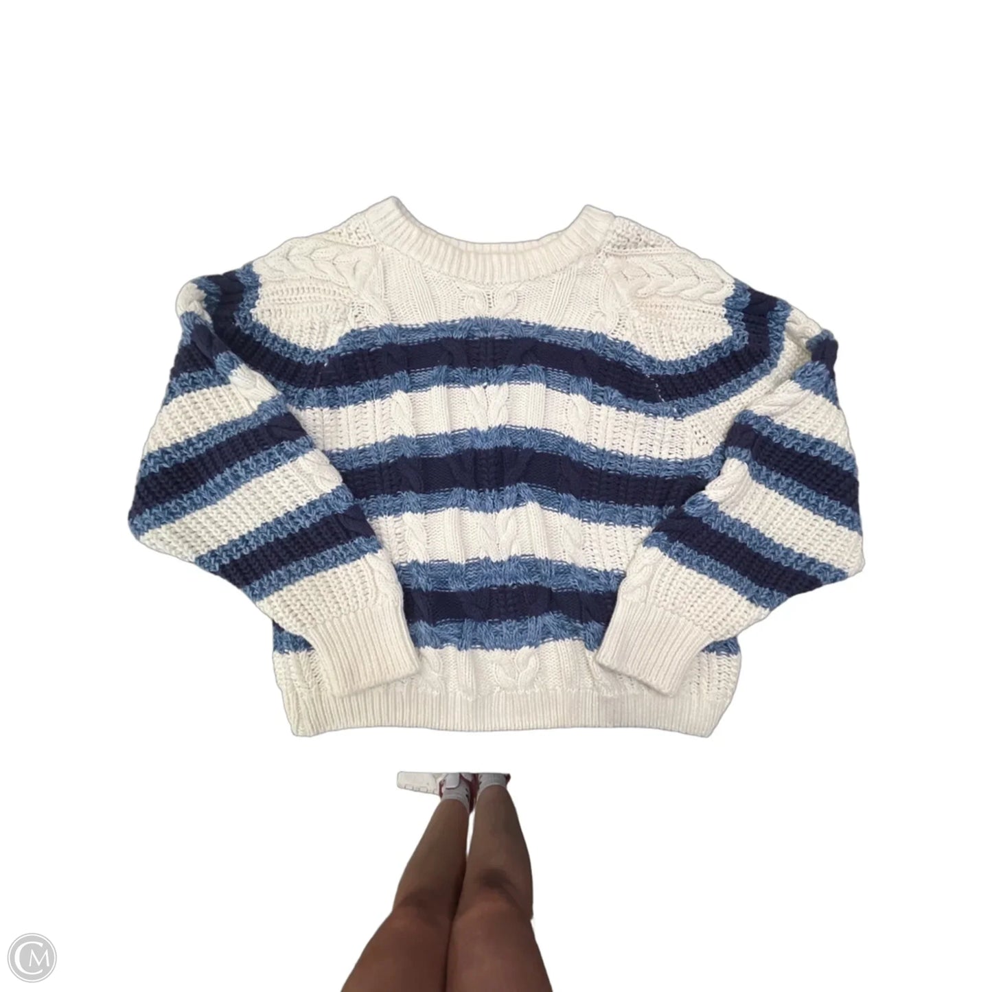 Sweater By Free People In Blue & Cream, Size: S
