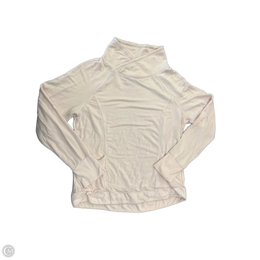 Athletic Top Long Sleeve Collar By Yogalicious In Peach, Size: L