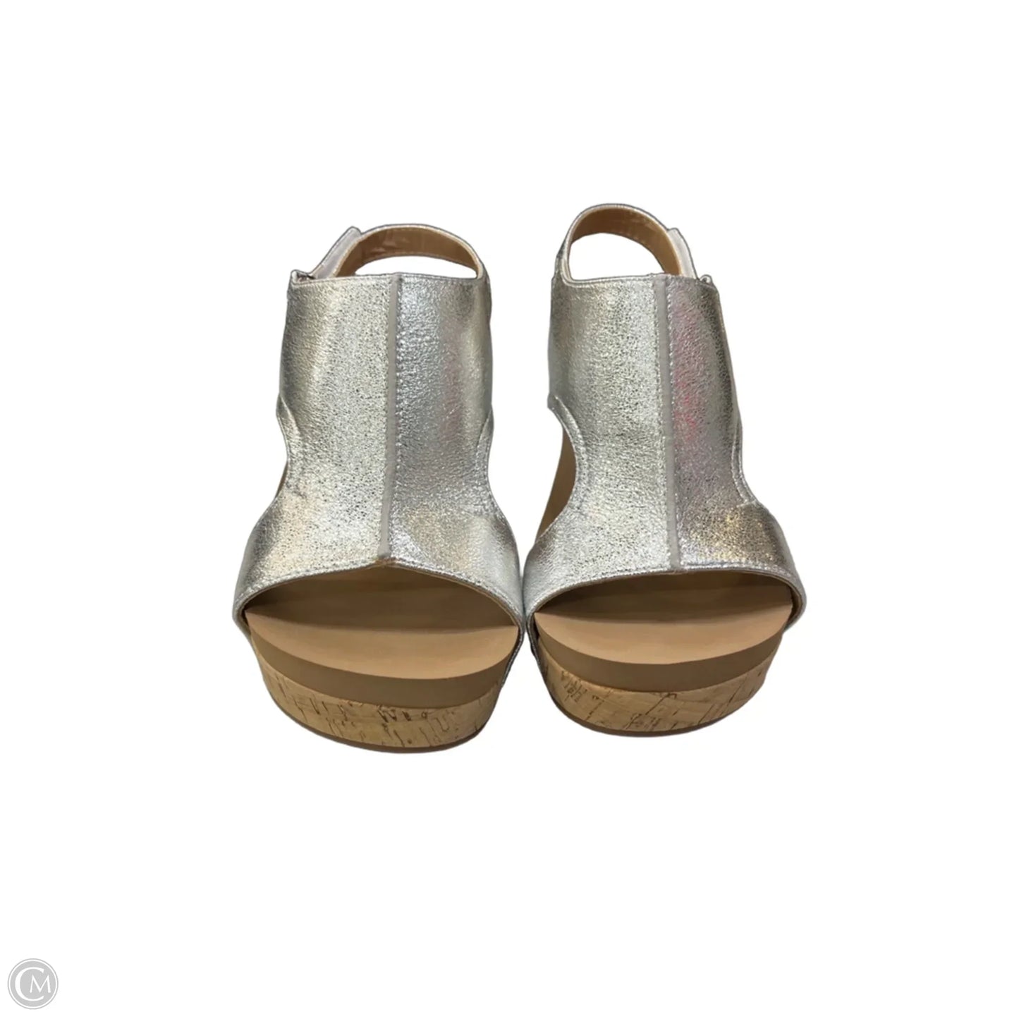 Shoes Heels Wedge By Corkys In Silver, Size: 9