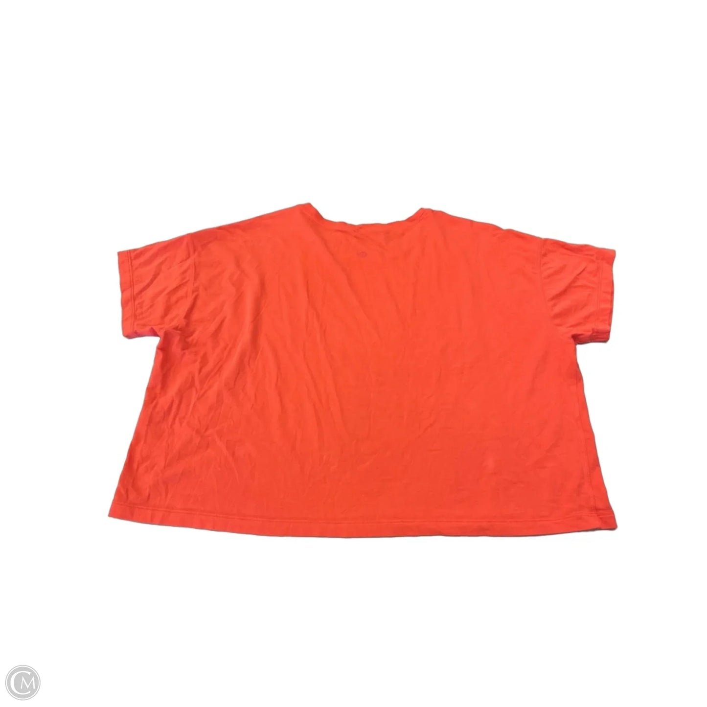Athletic Top Short Sleeve By Lululemon In Orange, Size: Xl