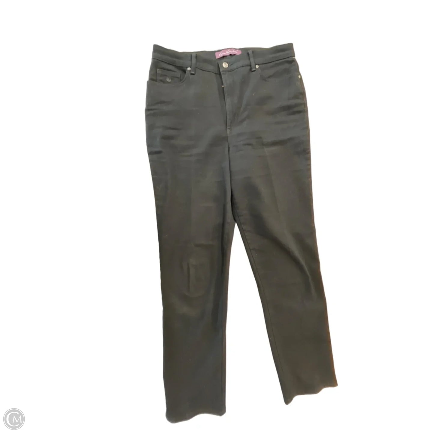 Jeans Straight By Gloria Vanderbilt In Black Denim, Size: 14