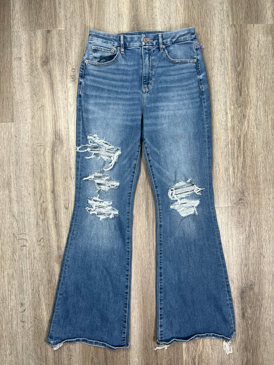 Blue Denim Jeans Flared American Eagle, Size 8