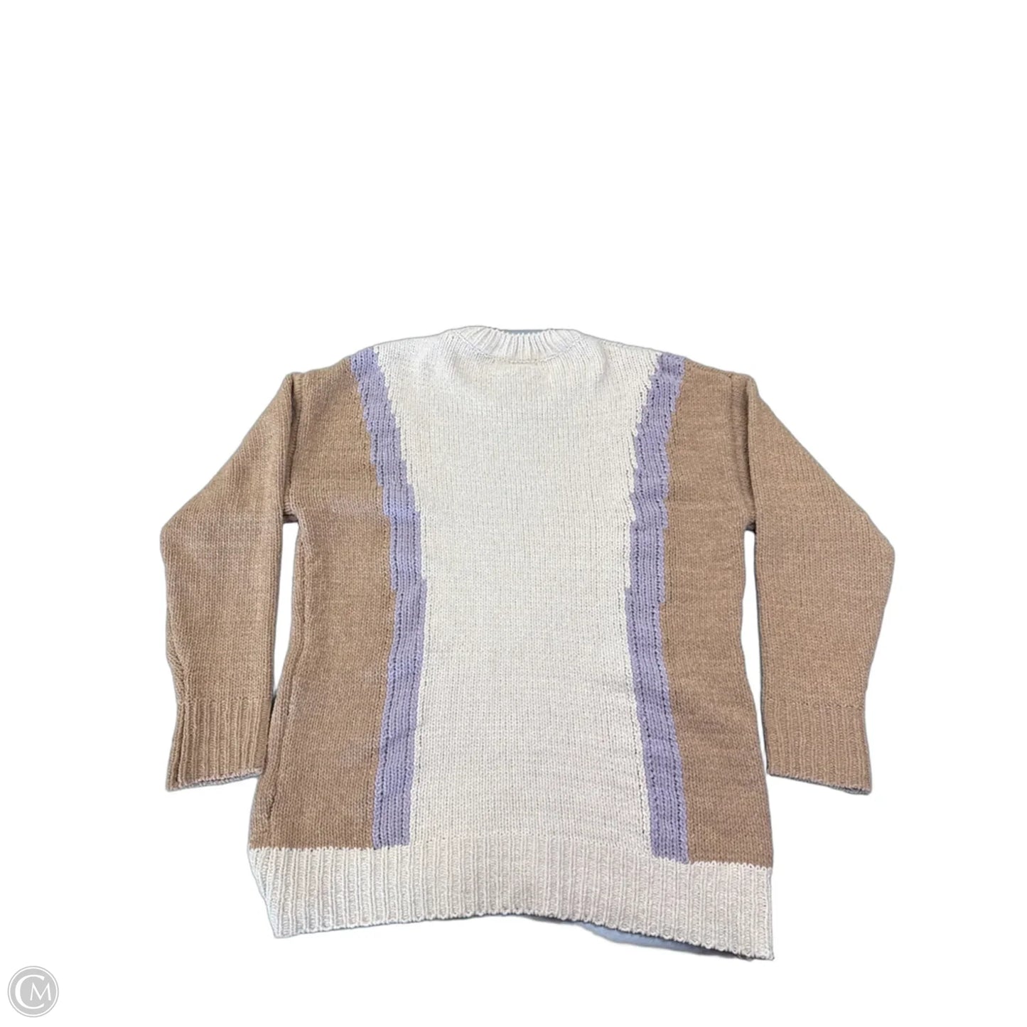 Sweater By Miss Sparkling In Cream & Purple, Size: M