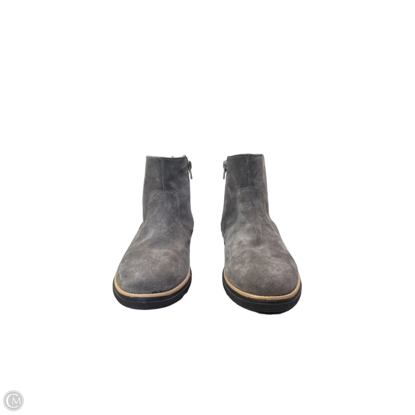 Boots Ankle Heels By Clarks In Grey, Size: 8